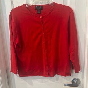 City Silk Cardigan in Red